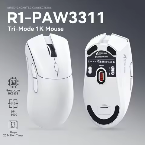Attack Shark R1 18000 dpi kabellose Bluetooth-Maus, ultraleichte Maus mit ergonomischem Design, PAW3