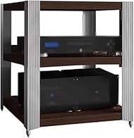 3/4 Tier Media Stand with Shock-absorbing Feet, Stereo Cabinet AV Media Shelf Storage Cabinet, Media