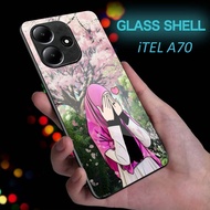 HP Glossy Glass Softcase for iTEL A70 - Casing iTEL A70hp - Protective Case Vivo iTEL A70hp -K01