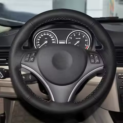 Car Steering Wheel Cover Microfiber Perforated Leather For BMW E90 320i 325i 330i 335i E87 120i 130i