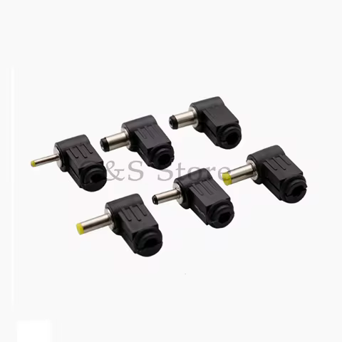DC Power Male Plug Jack Adapter 90 Degree Male 5.5x2.1mm 5.5x2.5mm 4.8x1.7mm 4.0x1.7mm 3.5x1.3mm 2.5