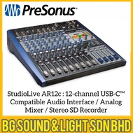 Presonus StudioLive AR12c : 12-channel USB-C™ Compatible Audio Interface / Analog Mixer / Stereo SD Recorder
