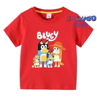 Bluey bluey bluey Children's Clothing Children's Summer Short-Sleeved T-Shirt Boys Girls Cartoon Bot