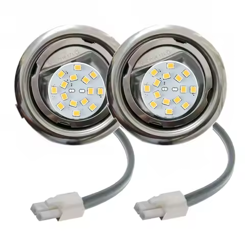 2-Piece AC DC 12V Kitchen Cabinet Bulb Light 2W Recessed Downlight Bathroom Washingroom Gallery Corr