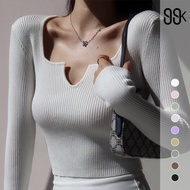 Premium Square Neck Long Sleeve Crop Top 7287 (S/M/L)
