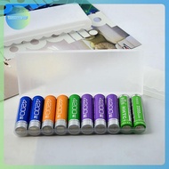 AA 10 Slot Transparent White Plastic Battery Storage Box Hard Container Holder Case For AA Battery O