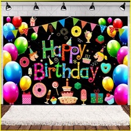 B4 Black Gold Candy World Ice Cream Theme decoration Celebrate Party Backdrop Background Scene Layou