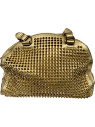 Christian Louboutin Gold Panettone Spiked Bowler Bag