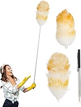 Ceiling Fan Duster with Extension Pole, Cobweb &amp; Corner Brush Cleaning for Cleaning,15-80 Inch Long Handle Pole, Washable, Extendable