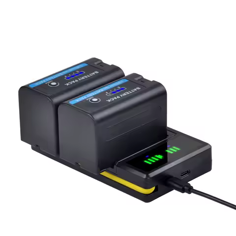 5200mAh LED Indicator NP F750 NP F770 NP-F750 Battery Akku + LCD USB Charger for Sony NP F970 F960 F