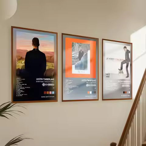 Justin Timberlake Album Poster Album Art Cover Songs Music Rap Wall Waterproof Paper Sticker For Liv