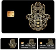 Peacoblue Bank Card Stickers, Hand of Hamsa Credit Card, Custom Protection, 4 Styles, Waterproof, Sc