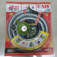 Selang Regulator Gas LPG NIS Double Lock AB + Ampere Original
