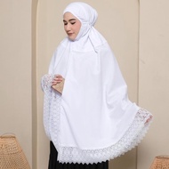 Bergo Haji Umroh Khadeeja Katun Premium Saku Anti Copet Jumbo Putih