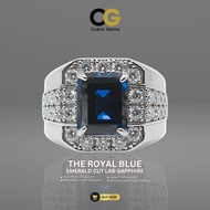 CG | Men’s Lab Sapphire Ring | Royal Blue | Luxury Silver Ring | Luxury Meets Bold Character