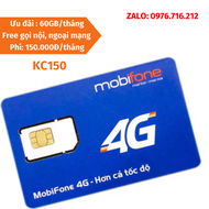 Sim Mobifone KC150  2Gb/ngày tương đương với 60Gb/tháng  Free nội mạng  80p ngoại mạng FREESHIP - CH