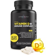 Daily Survival Vitamin D+Immune Complex, Made of Vitamin D3, K2, Zinc, Magnesium, Vitamin C and K an