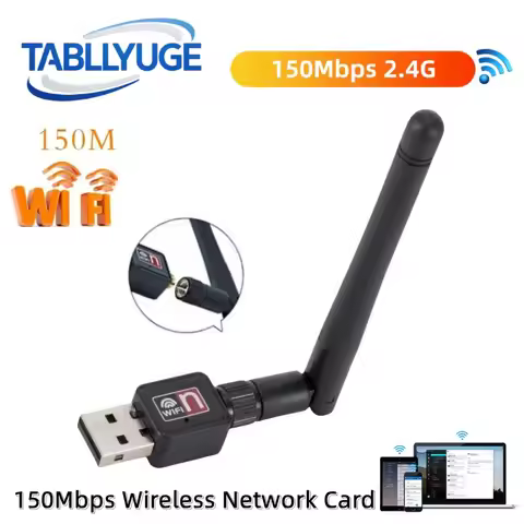 150Mbps USB WiFi Wireless Network Card Mini USB Adapter With Rotatable Antenna For Laptop PC 2.4GHz 