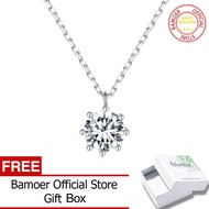 BAMOER 0.8CT D สี VVS1 EX Moissanite สร้อยคอหมั้นแต่งงาน925เงินสเตอร์ลิง Elegant เครื่องประดับอินเทร