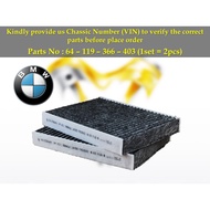 BMW - G30 G31 G32 G11 G12 F90 730i 525d 530i 630i Aircond Filter Cabin Air Filter (1set X 2pcs) 64-1