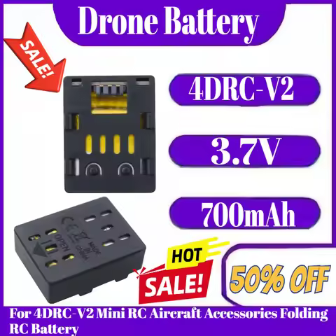 4C V2 Mini RC Drone Battery 3.7V 700mAh Lipo Battery For 4DRC-V2 Mini RC Aircraft Accessories Foldin
