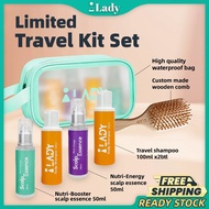 iLady Travel Kit Set Scalp Essence Shampoo Hair Growth Serum Booster Rosemary Lavender B7 Vitamin Ha