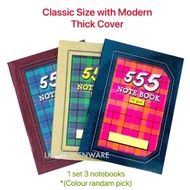 555 NOTEBOOK (70GSM) THICK COVER -1 set 3pcs / BUKU 555