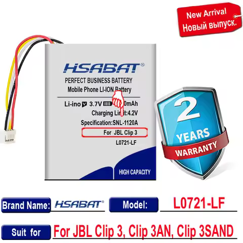 Clip 3AN, Clip 3SAND HSABAT Clip 3 1500mAh Battery for JBL Clip 3, Clip 3AN, Clip 3SAND Batteries