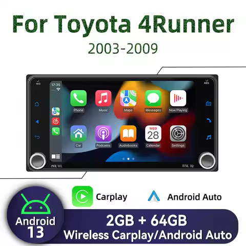 2Din Radio GPS Stereo For Toyota 4Runner 4-Runner 4 Runner 2003-2009 7" Screen Wireless Carplay Auto