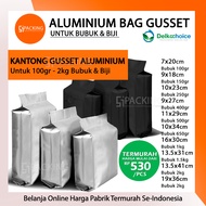 Aluminum Bag Gusset Central Sealing Plastic Food Packaging Powder Seeds Complete Silver Aluminum Sta