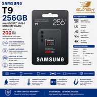 Samsung T9 256GB microSDXC UHS-I Memory Card Up to 200MB/s U3 A2 V30 4K UHD Micro SD Card