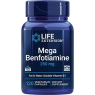[Life Extension] Mega Benfotiamine, Vitamin B1, 250 mg, EXP: 11/27, 120 Vegetarian Capsules, 100% Au