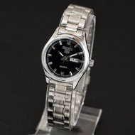 JAM TANGAN SEIKO 5 WANITA KW SUPER TANGGAL HARI AKTIFRTSILVERPLATBLACK