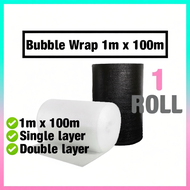 100m BUBBLE WRAP SINGLE/DOUBLE LAYER/BLACK/CLEAR/ 100cm x 100m Air Bubble BW02