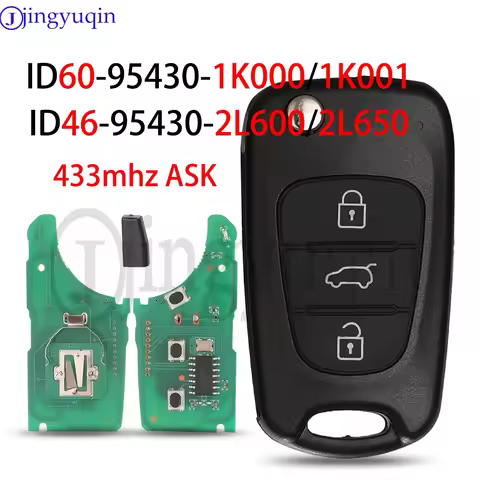 jingyuqin 95430-1K000/2L600 433mhz ASK ID46/ID60 Chip Remote Car Key 3 Buttons For Hyundai ix20 ix30