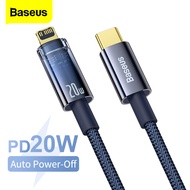 Baseus 1m/2m PD 20W Auto Power-Off Type-C to Phone Cable Fast Charging For Phone 14 Pro Max 13 12 11
