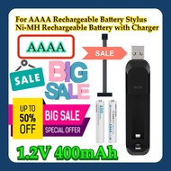 2pcs For AAAA Rechargeable Battery Stylus 1.2V 400mAh AAAA Ni-MH Rechargeable Battery with Charger
