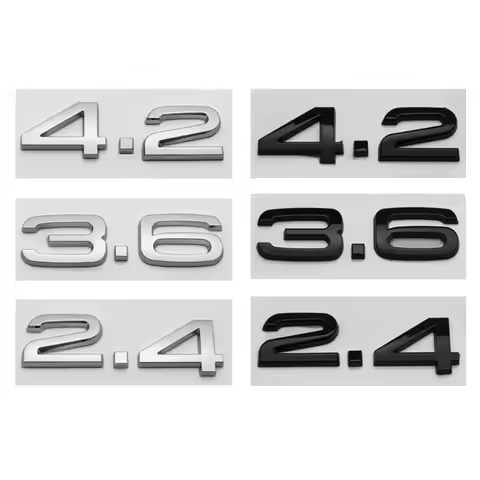 ABS Car Whole Body Side Rear Trunk Emblem Sticker for Audi 3.6 2.4 4.2 Letter Logo A4L Q5L A5 A6 A3 