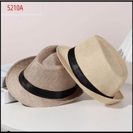5210A แฟชั่น Felt Gangster Cap Unisex Jazz Cap Beach Sun Hat Fedora Cap Top Hats