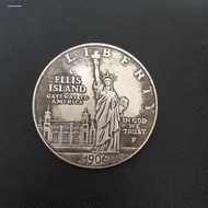 Statue of Liberty Simulation Commemorative Coins Ancient Silver Play Old Antique Coins Lucky Coins A
