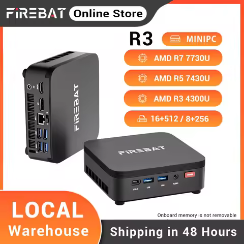 Firebat R3 Mini Pc Amd Ryzen7 7730U Ryzen5 7430U Ryzen3 4300U Lpddr4 16Gb Ram M.2 Sata 512Gb Ssd Wif