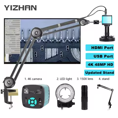 Yizhan 1080P 4K HD Industrial Microscope For Soldering Microscope 48MP HDMI VGA USB Digital Microsco