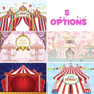 5 Options Circus For Girls Birthday Backdrop Photography Baby Shower Kids Children Pink Carousel Bac