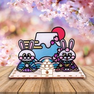 【Moko Bastet】富士山和服兔子擺設 香薰座 塔香 緣起物 線香