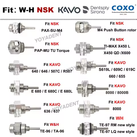 Dental Turbine Cartridge Air Rotor Dentistry Handpiece Accessories Fit NSK KAVO COXO High Speed Hand