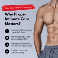 Nethers Down Under Wash 120ml /40ml | Men Antibacterial Cleansing Intimate Wash Foam | Deodorizing, 