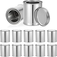 12 PCS Empty Paint Cans with Lids, Metal Paint Can Set (0.4L / 13.5 Oz), for DIY, Paint-Storage, Art