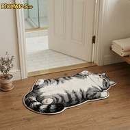TIOMNV56H4 Cat-Shaped Area Rug, Easy to Clean Anti-fouling Home Decor Carpet, Soft Non-Slip Cartoon 