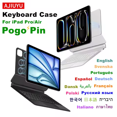 Pogo Pin Magic Keyboard For iPad Pro 11 inch 12.9 M4 Air 13 M3 M2 Air 5th 4th 6th 7th Smart Case Dir