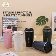 YuLife 510ml Coffee Thermos Mug Leak-Proof Double Stainless Steel Travel Cup Vacuum Flask Cawan Term